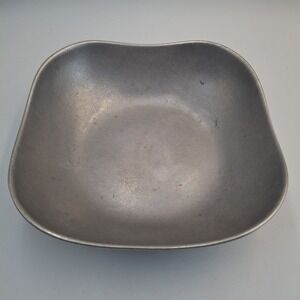 Vintage Wilton Mount Joy Pewter Serving Bowl PA USA  Armetale 9" Wavy Rim Rustic
